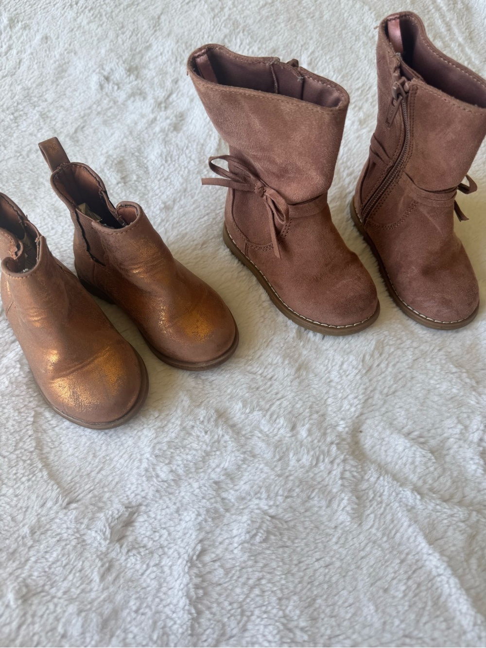 Old Navy  and Gymboree Brown Kids Boots Set - Metallic Brown and Suede Brown